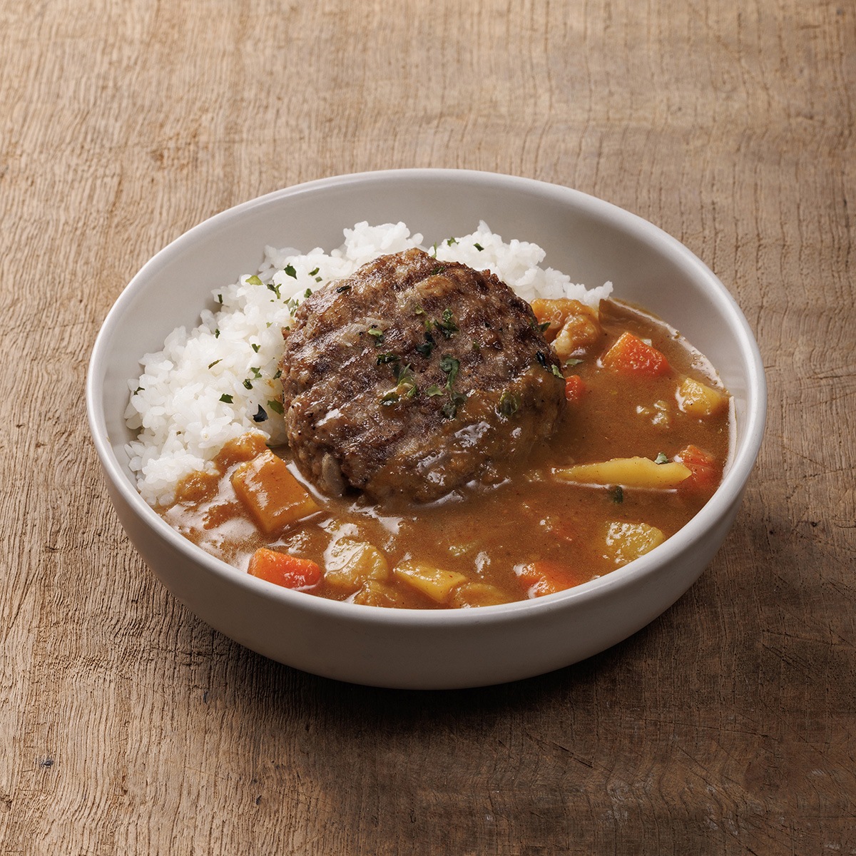 ข้าวแกงกะหรี่เนื้อแฮมเบิร์ก / Beef Hamburg Curry Rice