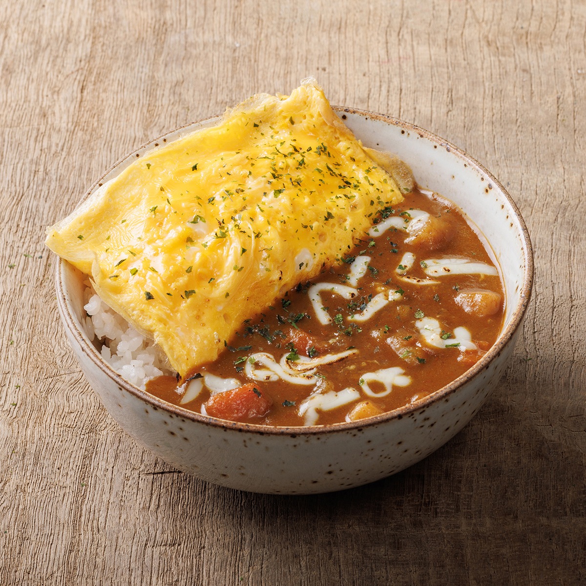 ข้าวแกงกะหรี่ชีสไข่ลาวา / Omelette Cheese Curry Rice