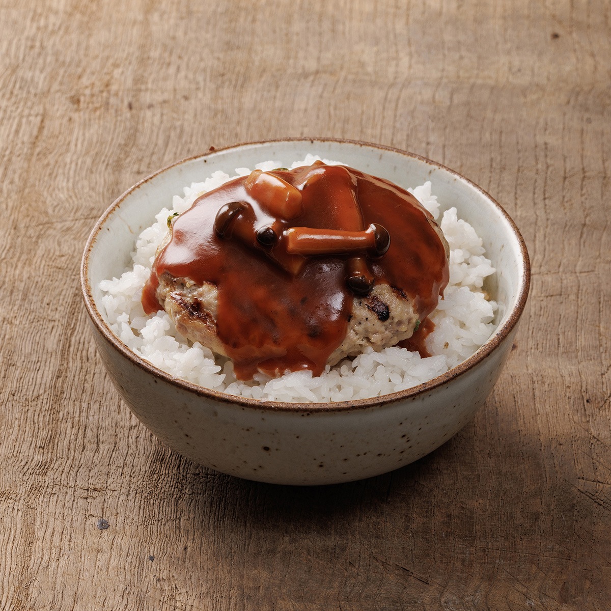 ข้าวซอสเห็ดหมูแฮมเบิร์ก / Pork Hamburg Shimeji Sauce Rice