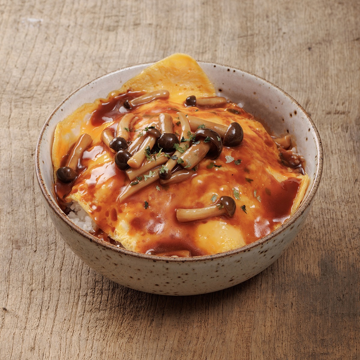 ข้าวซอสเห็ดไข่ลาวา / Omelette Shimeji Sauce Rice