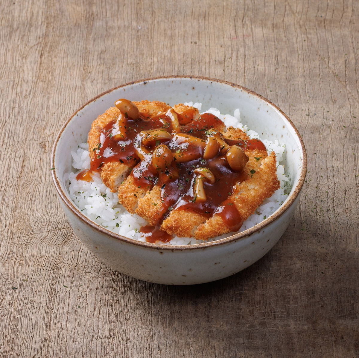 ข้าวซอสเห็ดไก่ทอดคัตสึ / Chicken Katsu Shimeji Sauce Rice