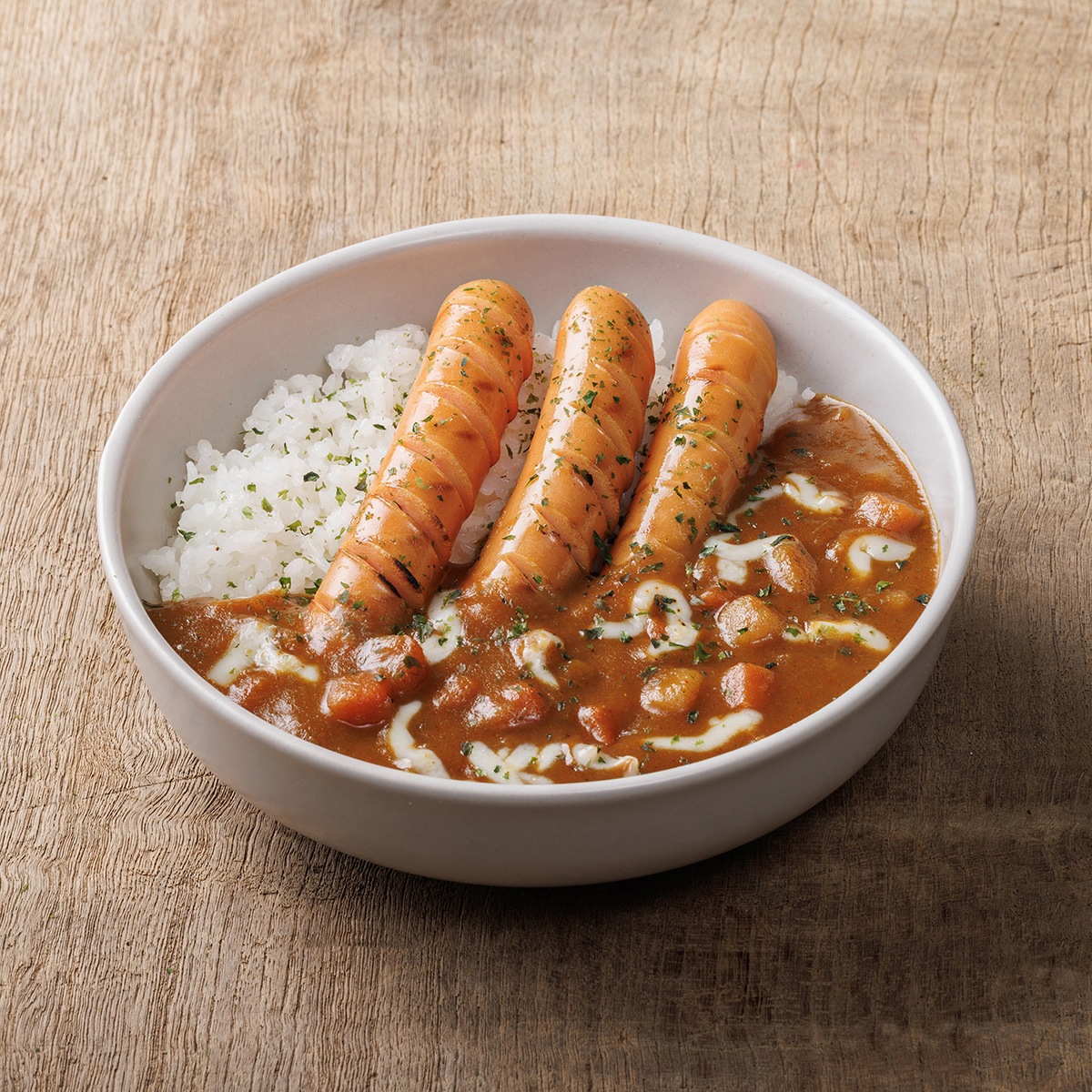 ข้าวแกงกะหรี่ชีสไส้กรอก / Chicken Sausage Cheese Curry Rice